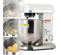 Kitchen Commercial Stand Mixer,Electric Dough Blender With Stainless Steel Bowl Dough Hook Flat Beater Whisk,3 In 1 Multifunctional Food Mixing Machine-White-5L