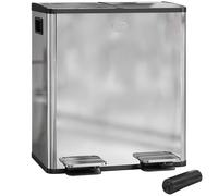 Kitchen Compartment Bin 2 x 20L Double Dual Pedal Waste Rubbish Recycling 40L