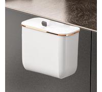 Kitchen Compost Bin, 7L Hanging Trash Can with Lid, Wall-Mounted Garbage Can, Large Capacity Recycling Wastebasket for Bathroom, Toilet, Kitchen, Living Room, Bedroom