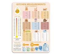 Kitchen Conversion Chart Magnet, 7.95x5.94 inch Measurements Chart Imperial Metric Conversion Chart for Weight Liquid Temperature Measuring Conversion Sign Cute Kitchen Accessory for Cooking Baking