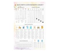 Kitchen Conversion Chart Magnet - 7x11 Inches, Watercolor Food-Themed Design, Easy-to-Read Kitchen Measurement Guide for Cooking and Baking, Durable Refrigerator Magnet for Chefs & Home Cooks