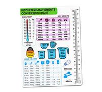 Kitchen Conversion Chart Magnet-Measurement Refrigerator Magnet 8.58In, Imperial & Metric to Standard Conversion Chart,Cooking Measurement Conversion Chart - Measuring Weight, Liquid, Temperature