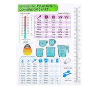 Kitchen Conversion Chart Magnetic Cooking Time Stickers Unit Conversion Sticker for Baking and Cooking