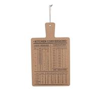Kitchen Conversion Chart, Wooden Cork Topped Hanging Plaque and Trivet - Weights Liquid Temperature