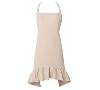 Kitchen Cooking Aprons for Women, Adjustable Cotton Soft Bib Apron with Pockets for WomenBeige,One Size