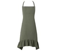 Kitchen Cooking Aprons for Women, Adjustable Cotton Soft Bib Apron with Pockets for WomenGreen,One Size