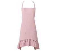Kitchen Cooking Aprons for Women, Adjustable Cotton Soft Bib Apron with Pockets for WomenPink,One Size