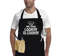 Kitchen Cooking BBQ Aprons for Men with Pockets, Adjustable Chef Apron, Fathers Day Gift, Funny Gifts for Men, Dad, Husband, Grandad Birthday Gifts