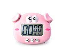 Kitchen Cooking Timer Digital Timer for Kid Study Kitchen Countdown Alarm Clock Child Cute Animals Cooking Gadget(Pink pig)