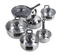 Kitchen Cookware Set, Stainless Steel Cookware Set with Heat Resistant Handle, Multipurpose Non Stick Frying Pan Includes Saucepan Stock Pot Non Stick Frying Pan Tea Kettle