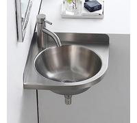 Kitchen Corner Sink, Stainless Steel Utility Sink, Free Standing Sink, Utility Washing Hand Basin with Drainer Unit and Tap, Suitable for Bathroom, Kitchen, Laundry Room (Color : Hot and cold water f