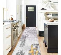 Kitchen Corridor Entrance Area Rugs, Grey Narrow Carpet Runner for Hallway Throw Entry Foyer Living Room Front Door, 1m/1.5m/2m/2.5m/3m/3.5m/4m/4.5m/5m/6m Long Carpets(80×500cm/2.6ft×16.4 ft)