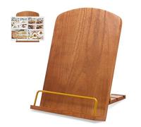 Kitchen Counter Cookbook Stand, Adjustable Wood Recipe Book Holder, Foldable Cook Book Stand Display Reading, Cookbook Storage Rack, Recipe Books Organizer Shelf for Convenient Cooking
