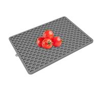 Kitchen Counter Drying Mat - Double Layer Silicone Flat Pad | Super Absorbent Non Slip Durable Water Resistant Material Protects Surfaces From Spills, IDEA