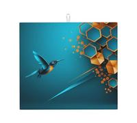 Kitchen countertop Absorbent pad WHJSSF Sprinting Kingfisher Pattern Non-Slip and Quick-Drying for Storing Tableware and Cleaning countertops 18 x 16 in