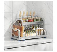 Kitchen Countertop Saver Organizer Utensil & Drainer.Dish Drainers,3-Tier Kitchen Organizer Rack,Stainless Steel Large Multi-Function Dish Rack Shelf with Adjustable Feet,Holds Seasonings,Kn