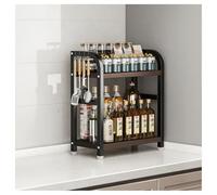 Kitchen Countertop Saver Organizer Utensil & Drainer.Dish Drainers,Kitchen Storage and Spice Rack Organizer,Carbon Steel 2 Tier Large Multi-Function Dish with Adjustable Feet Hook,Cutting Bo