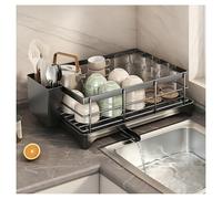 Kitchen Countertop Saver Organizer Utensil & Drainer.Dish Drying Rack,2 Tier Dish Racks for Kitchen Counter,Multifunctional Carbon Steel Large Drainers with Drain Tray/Cutting Board Rack/Ute