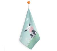 Kitchen Cow Background Hand Towels with Hanging Loops, Highly Absorbent & Quick Drying Towels for Kitchen Bathroom, Microfiber Cleaning Cloth, Dish Towel, Tea Towel Decorative, Dish Rag(12x12)