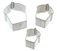 Kitchen Craft 3-Piece Sweetly Does It Cupcake Mini Fondant Cutter-Set, Stainless Steel, Silver, 9 x 12 x 16 cm