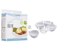 Kitchen Craft 4 cup Microwave Egg Plastic Poacher Drainer Healthy Eating