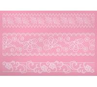 Kitchen Craft 40 x 27 cm Sweetly Does It Silicone Lace Border Icing Mat, Pink