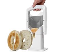 Kitchen Craft Bagel Cutter with Safety Handle, Stainless Steel Precision Cutter, Portable Muffin Slicer, Easy to Clean for Bread & Muffin, 7.1x8.7in