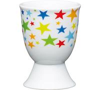 Kitchen Craft Bright Stars Design Egg Cup, Porcelain, Multi-Colour, 9 x 12 x 16 cm