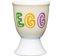 Kitchen Craft Children's Dippy Egg Design Egg Cup, Porcelain, Multi-Colour, 9 x 12 x 16 cm