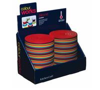 Kitchen Craft Colourworks Silicone Drinks Coasters, Assorted Colours, Display of Seventy-Two