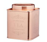 Kitchen Craft KCLXTEATIN Le'Xpress Square Airtight Tea Storage Tin, Copper Finish, 10 x 10 x 12 cm