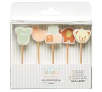 Kitchen Craft Wax Cake Candles Sweetly Does It 6 Pieces, Wood, Multi-Colour, 9 x 12 x 16 cm