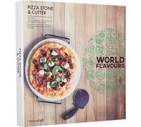 KITCHEN CRAFT WORLD OF FLAVOUR PIZZA STONE & CUTTER