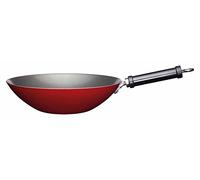 Kitchen Craft World of Flavours Chinese Non-Stick Carbon Steel Wok, 30 cm (12") - Red