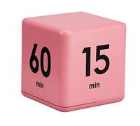 Kitchen Cube Timer, Kids Timer for ADHD Productivity, for Study Time Exercise, Countdown Management Settings 15 20 30 60 Mins, Pink