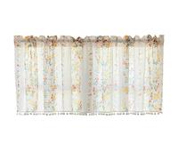 Kitchen Curtains Floral Printed Tier Curtains Farmhouse Cafe Small Window Drapes for Bathroom Bedroom RV, Short Curtain Over Sink(W150xH100cm(W59xH39in))