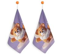 Kitchen Cute Animal Cotton Candy Hand Towels with Hanging Loops, Highly Absorbent & Quick Drying Towels for Kitchen Bathroom, Microfiber Cleaning Cloth, Dish Towel, Tea Towel Decorative, Dish Rag(12x1