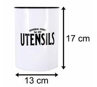 Kitchen Cutlery Utensil Holder Pot 17cm White Caddy Case Organiser Tidy Worktop