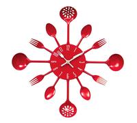 Premier Housewares Cutlery Metal Wall Clock - Red