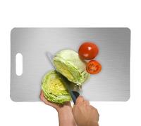Kitchen Cutting Board - Heavy Duty Stainless Steel Chopping Board for Meat, Vegetables, Fruits | Double-Sided with Juice Groove, Butcher Block with Sharpener for Slicing A