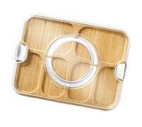 Kitchen Cutting Boards - Wooden Food Prep Board with Storage Lid for Cheese, Charcuterie, and Snacks with Multipurpose Serving Function, Tray for Outdoor Camping Home Party, Natural Wood