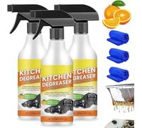 Kitchen Degreasing Foam Cleaner, Heavy Duty Degreaser Cleaning Spray, Household Kitchenware Stain Cleaner, Powerful Concentrated Cleaning Lotion, for Countertops, Ovens, Pots, Pan (3)