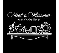 Kitchen Delicacies and Memories are All Here Citing Family Restaurant Lettering Decals 30x48.2cm Do not Damage The Wall Surface White