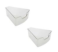KITCHEN DETAILS 2 Pack Triangular Pantry Organizer | Corner Cabinet | Handle | Spice Jars | Cans | Clear Lazy Susan Bin