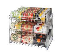 KITCHEN DETAILS 3 Tier Can Storage Rack, Pantry Organization, Maxamize Cabinet Space, Metal, Chrome