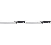 Kitchen Devils Control Bread Knife, Stainless Steel, Black, 44.3 x 3.5 x 2.4 cm (Pack of 2)