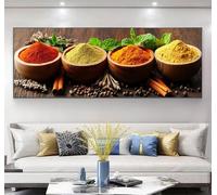 Kitchen Diamond Art Kits Adults, 5D Large Spices Diamond Painting with Round Drills DIY Full Drill Gem Big Crystal Art Painting Set, Mosaic Kits for Adults, for Home Wall and Gifts 16x48inch, Model239