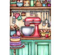 Kitchen Diamond Art Kits for Adults, Diamond Painting Cake 5D DIY Full Square Drill Crystal Art Kits for Adults Beginners, Rhinestones Embroidery Arts and Crafts for Home Wall Decor 100x130cm,Model577