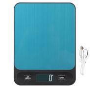 Kitchen Digital Scale Rechargeable Smart Scale Stainless Steel 6 Weighing Units 10kg Capacity for Cooking Baking with Skid Resistance and Space Saving Hook Black