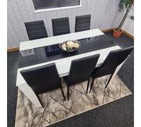 Kitchen Dining Set For 6 Wooden Dining Table And 6 Black Chairs Dining Set For 6 Furniture Kosy Koala